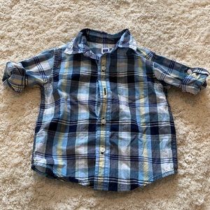 💛 3/$30 add to bundle to save! Toddler button down blue yellow plaid